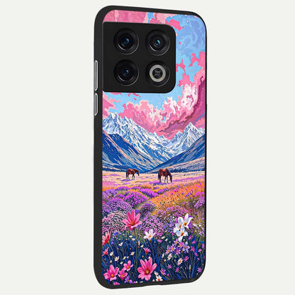  Blossom Valley Dream back cover For OnePlus 10 Pro slim fit glass case with vibrant aesthetic design