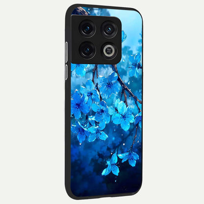  Blue Blossoms Branch back cover For OnePlus 10 Pro slim fit glass case with vibrant aesthetic design