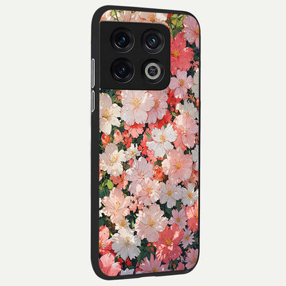  Blush Bloom Field back cover For OnePlus 10 Pro slim fit glass case with vibrant aesthetic design