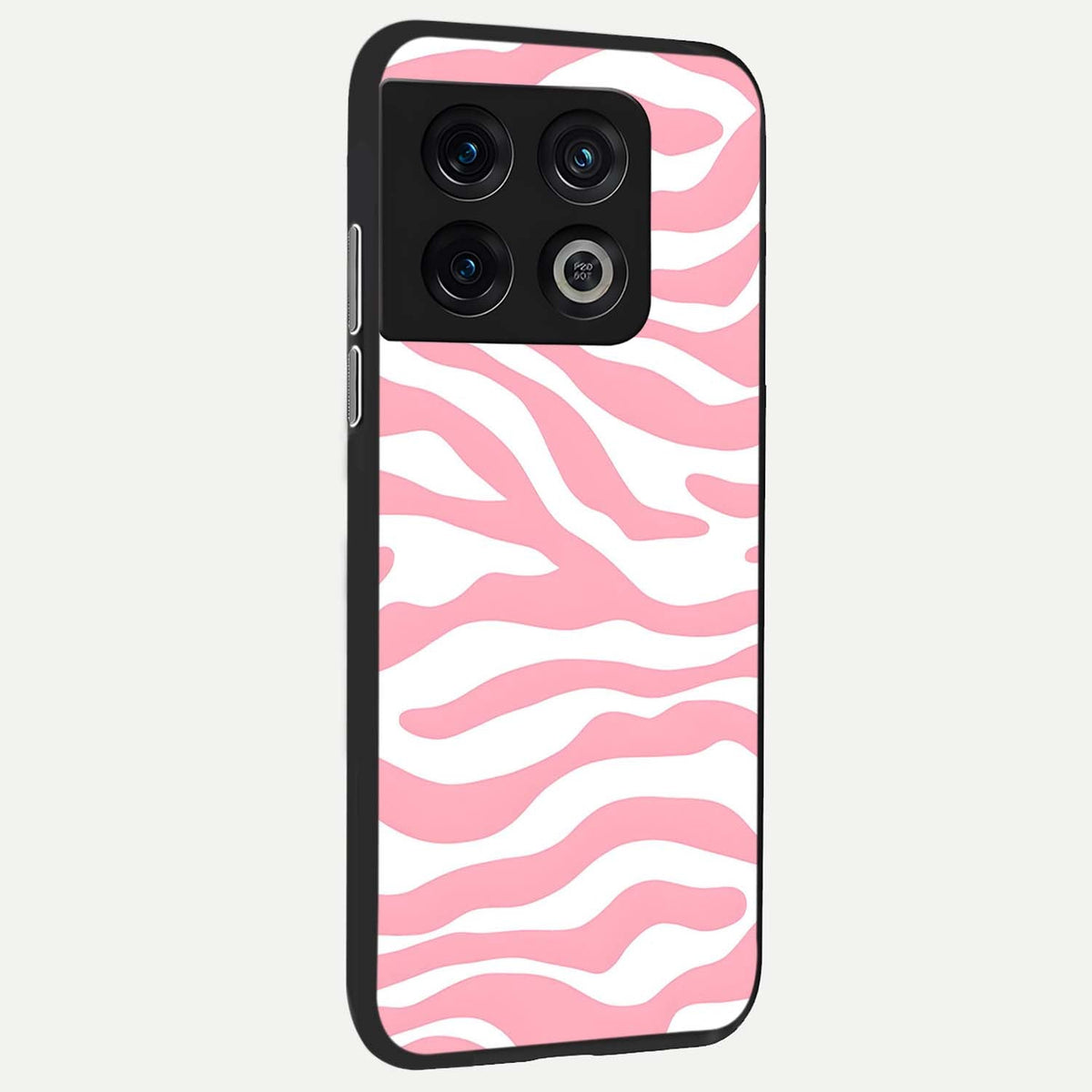  Blush Zebra Flow back cover For OnePlus 10 Pro slim fit glass case with vibrant aesthetic design