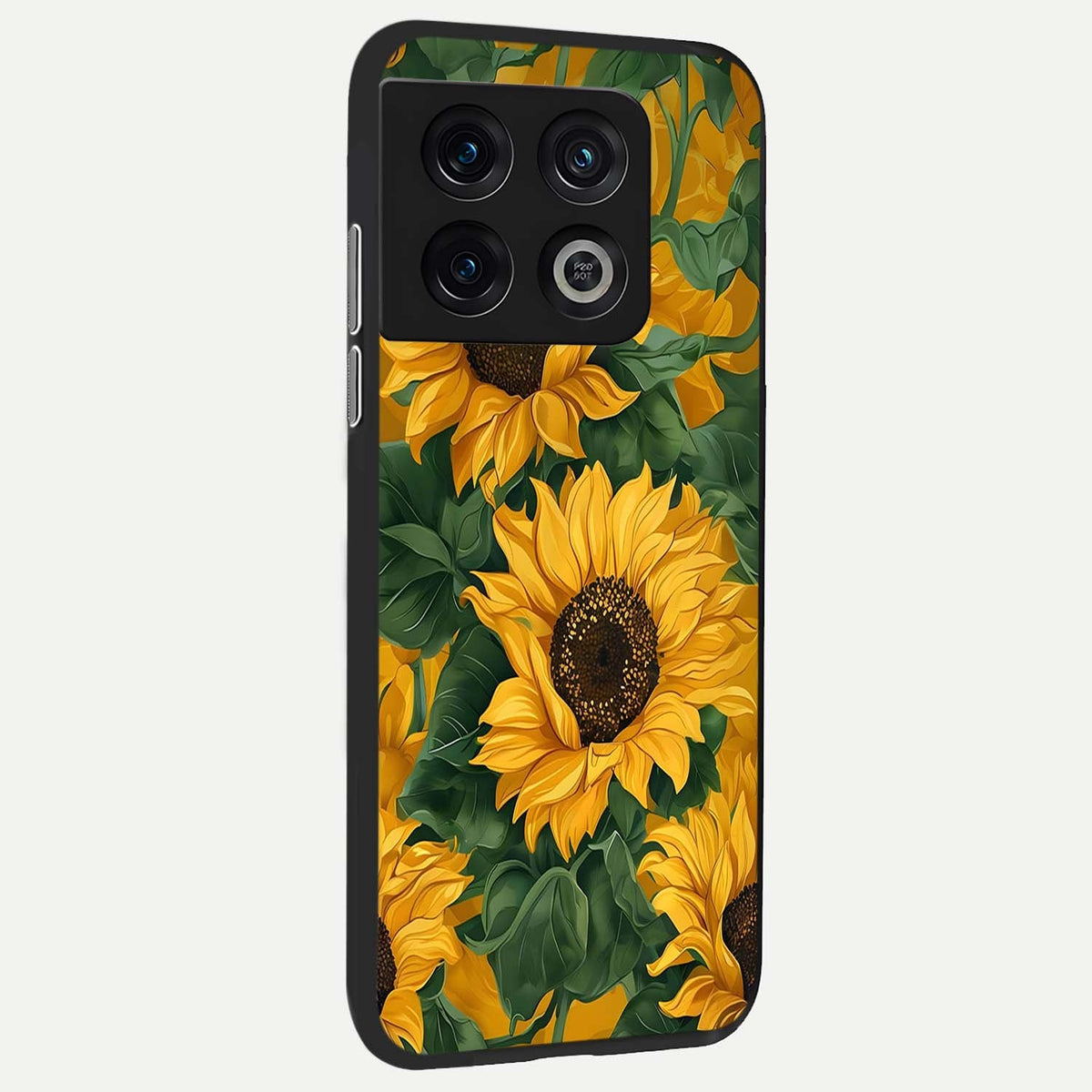  Bright Sunflower Bloom back cover For OnePlus 10 Pro slim fit glass case with vibrant aesthetic design