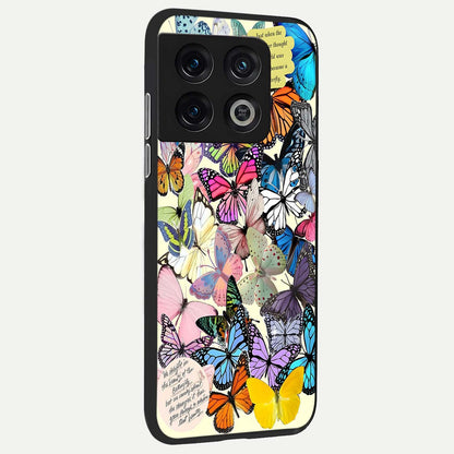 Butterflies Petal Dream back cover For OnePlus 10 Pro slim fit glass case with vibrant aesthetic design
