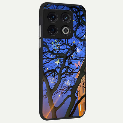  Butterfly Night Magic back cover For OnePlus 10 Pro slim fit glass case with vibrant aesthetic design