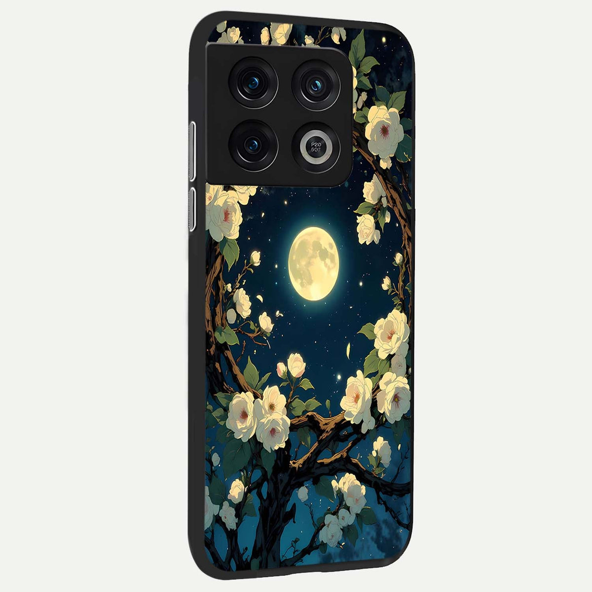  Celestial Moon And Flower back cover For OnePlus 10 Pro slim fit glass case with vibrant aesthetic design