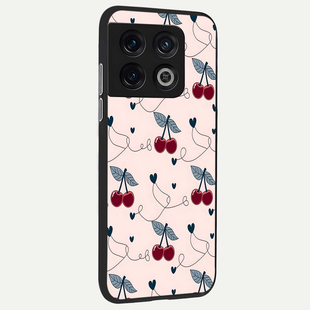 Cherry Heart Line back cover For OnePlus 10 Pro slim fit glass case with vibrant aesthetic design
