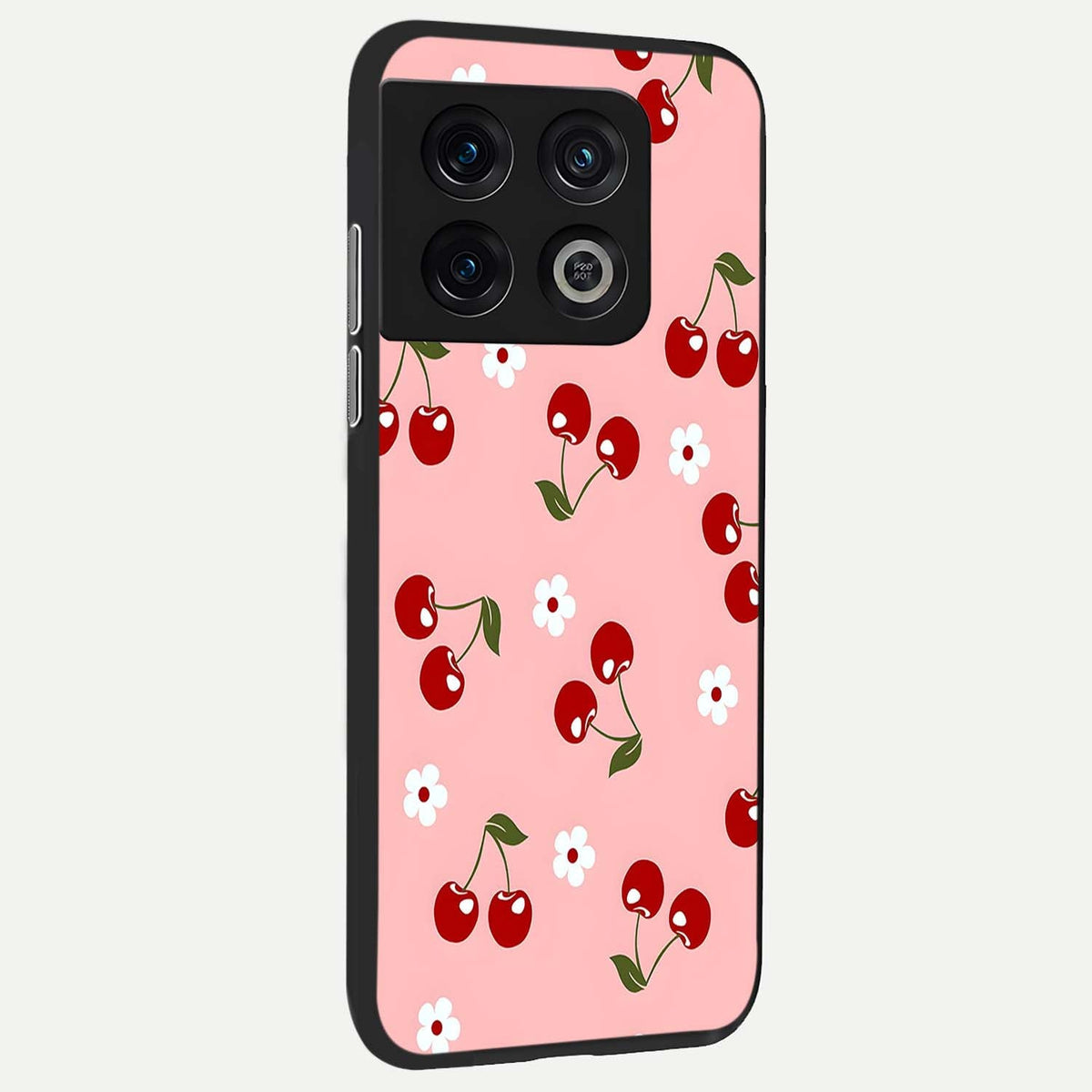  Cherry Love Mood back cover For OnePlus 10 Pro slim fit glass case with vibrant aesthetic design