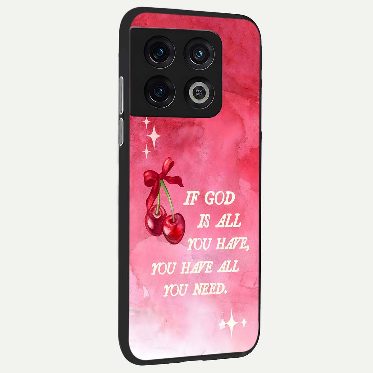  Cherry Quote back cover For OnePlus 10 Pro slim fit glass case with vibrant aesthetic design