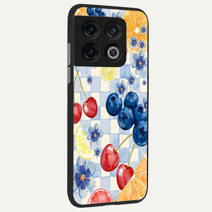  Citrus Bloom Joy back cover For OnePlus 10 Pro slim fit glass case with vibrant aesthetic design