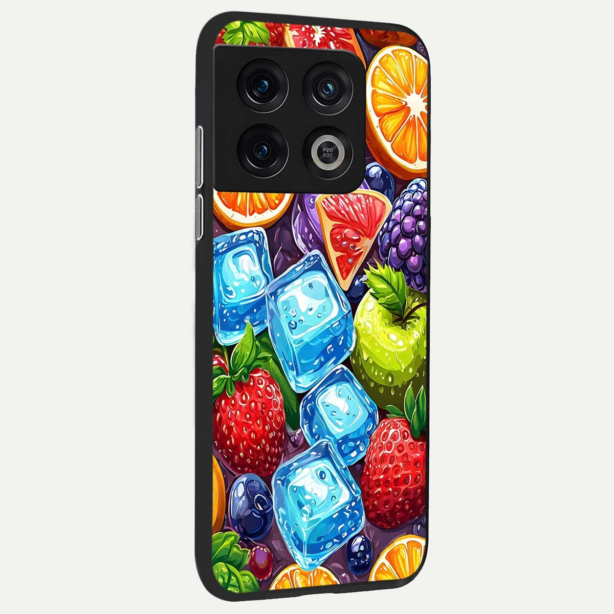 Colorful Fruits with Ice back cover For OnePlus 10 Pro slim fit glass case with vibrant aesthetic design