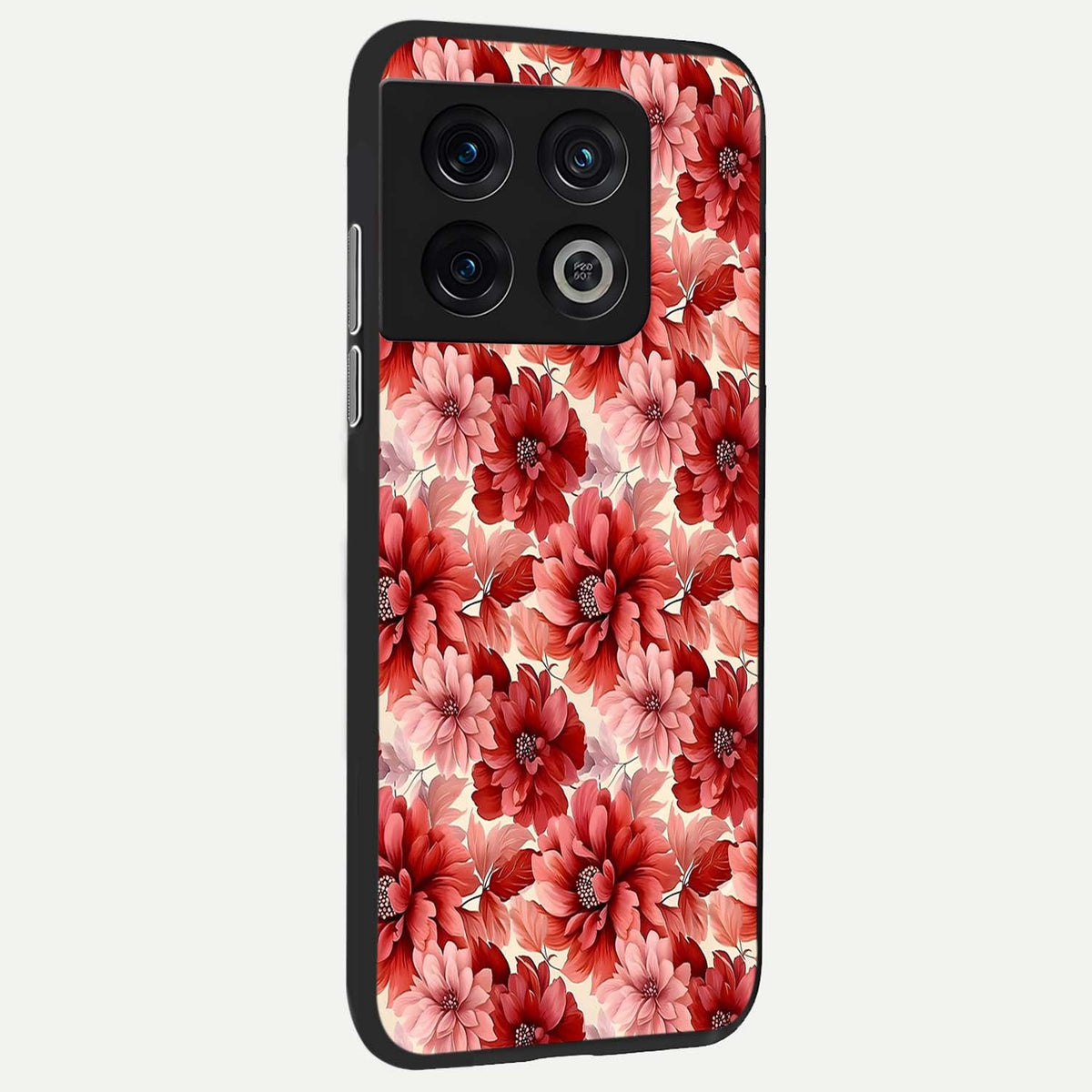  Crimson Love Petals back cover For OnePlus 10 Pro slim fit glass case with vibrant aesthetic design