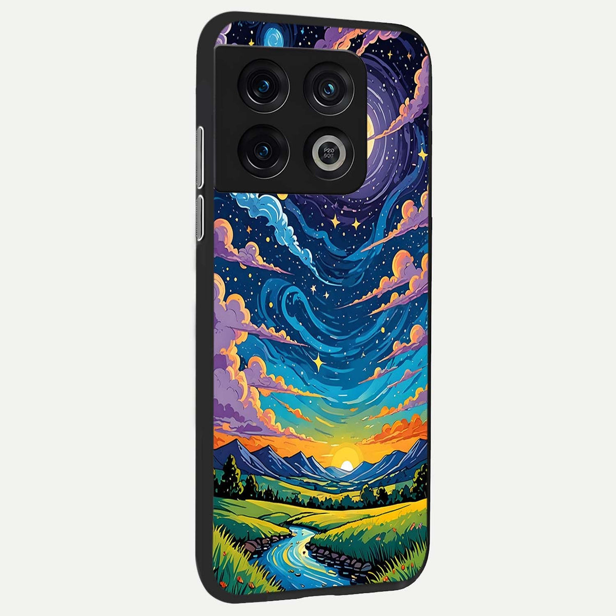 Dreamy Night Landscape back cover For OnePlus 10 Pro slim fit glass case with vibrant aesthetic design