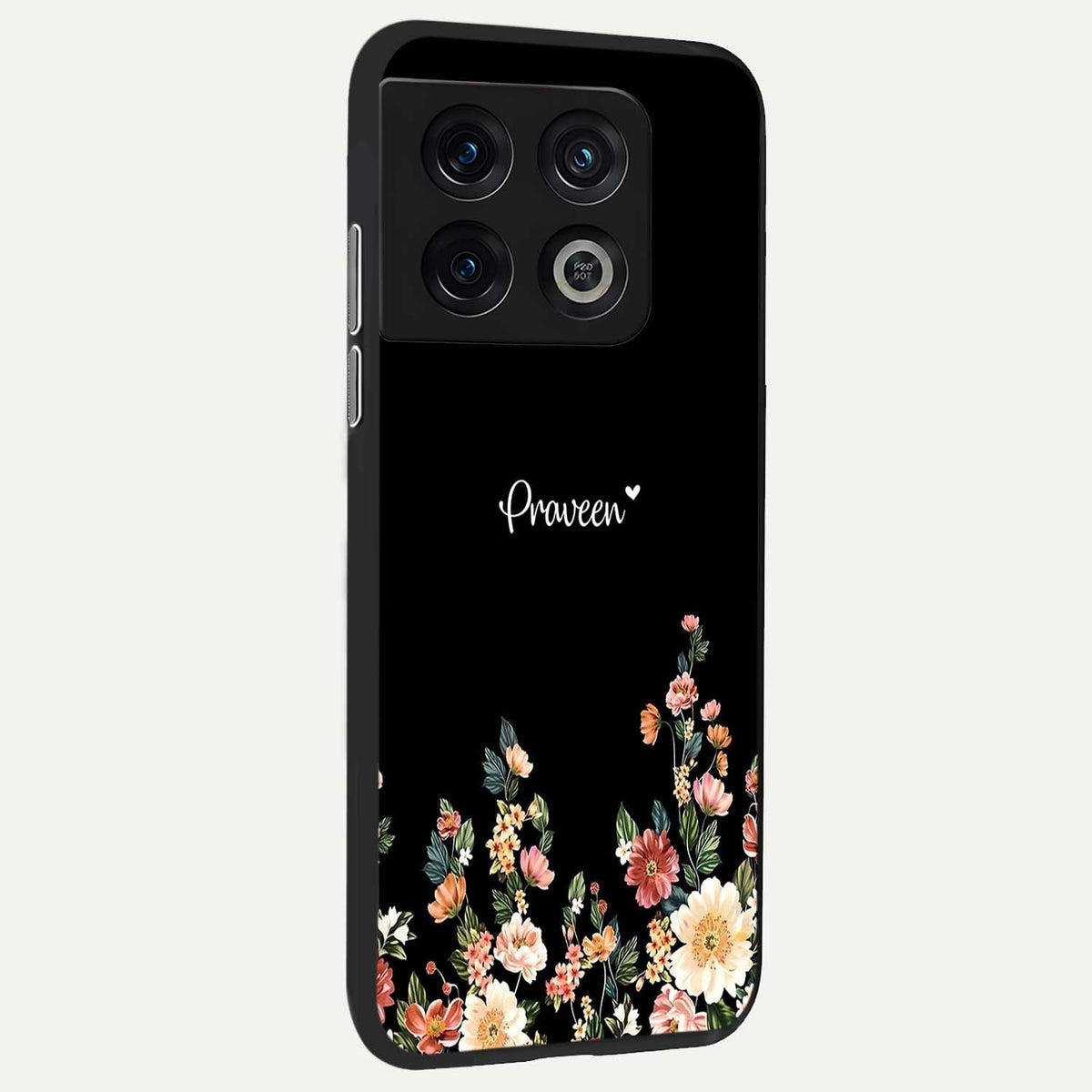 Floral Design Personalized Custom Name back cover For OnePlus 10 Pro slim fit glass case with vibrant aesthetic design