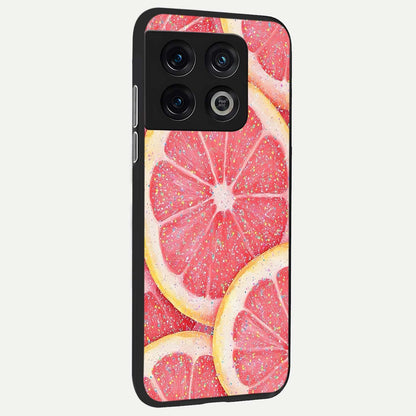  Glitter Grapefruit back cover For OnePlus 10 Pro slim fit glass case with vibrant aesthetic design