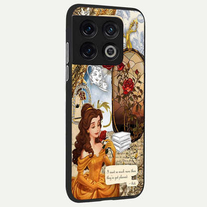  Golden Dream Belle back cover For OnePlus 10 Pro slim fit glass case with vibrant aesthetic design