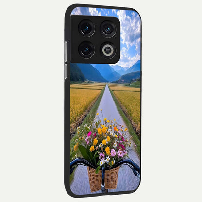  Golden Field Journey back cover For OnePlus 10 Pro slim fit glass case with vibrant aesthetic design