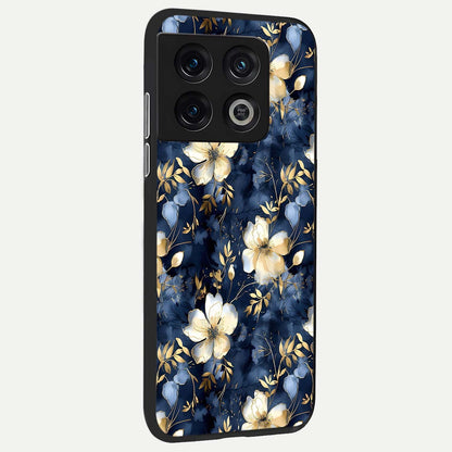  Golden Midnight Bloom back cover For OnePlus 10 Pro slim fit glass case with vibrant aesthetic design