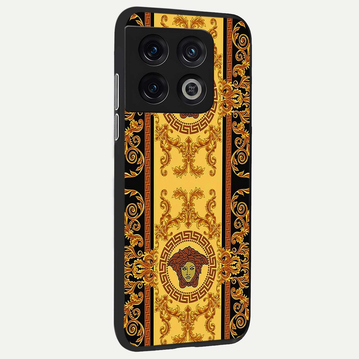 Golden Royal Heritage back cover For OnePlus 10 Pro slim fit glass case with vibrant aesthetic design