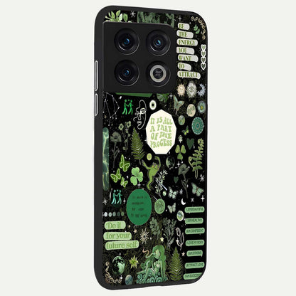  Green Mandala Pattern back cover For OnePlus 10 Pro slim fit glass case with vibrant aesthetic design