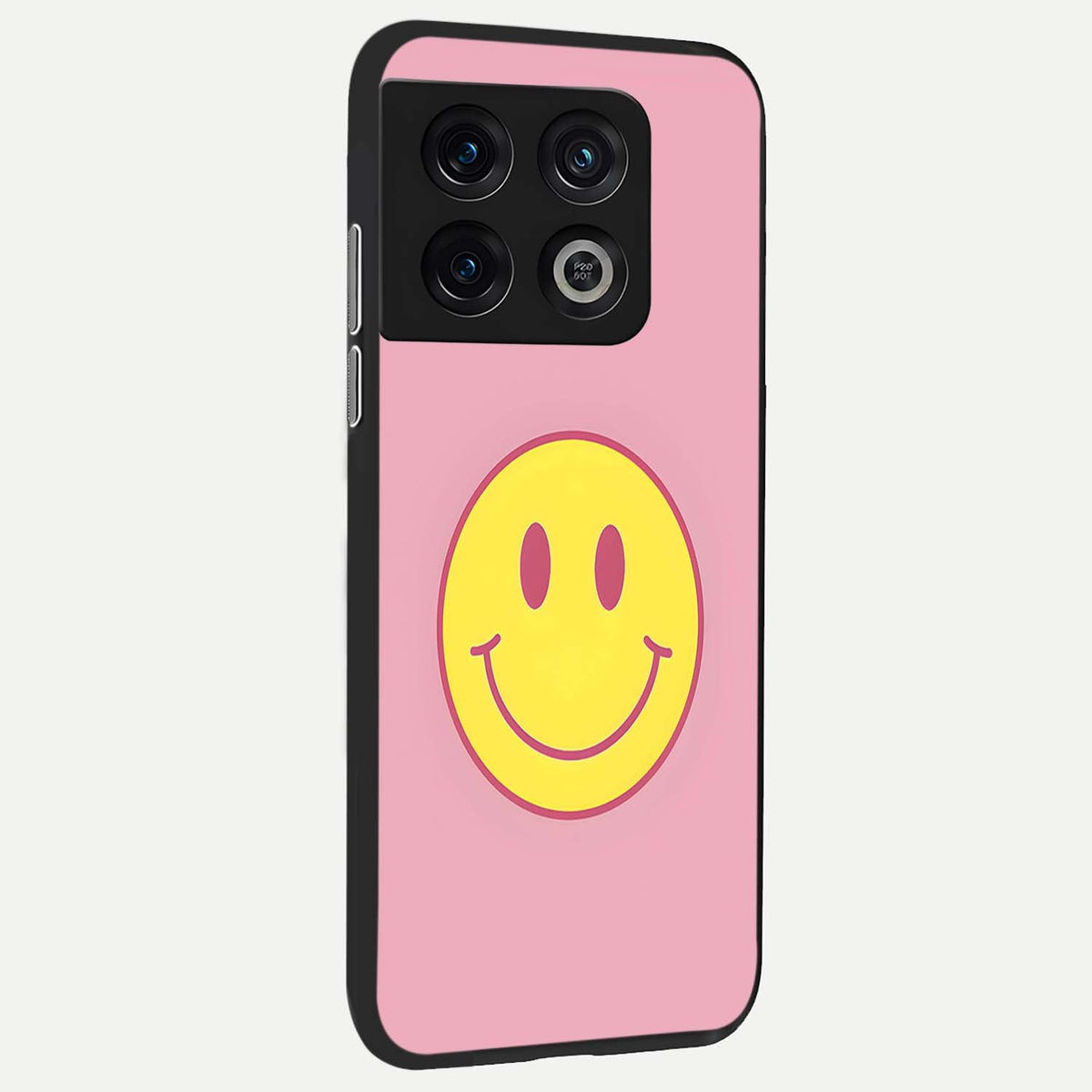  Happy Pink Mood back cover For OnePlus 10 Pro slim fit glass case with vibrant aesthetic design