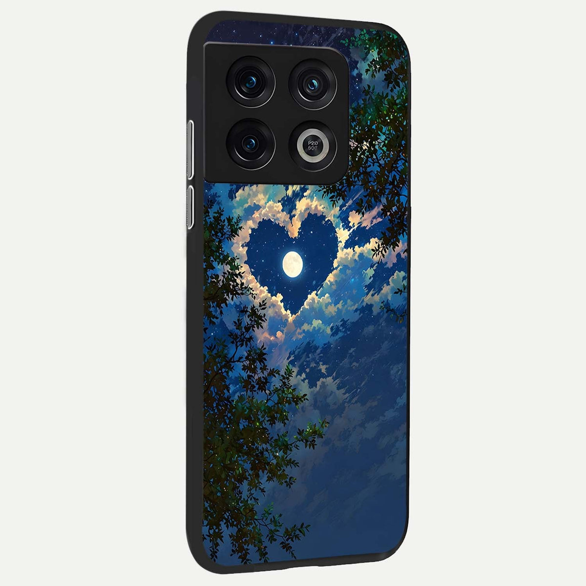  Heart With Moon Sky back cover For OnePlus 10 Pro slim fit glass case with vibrant aesthetic design