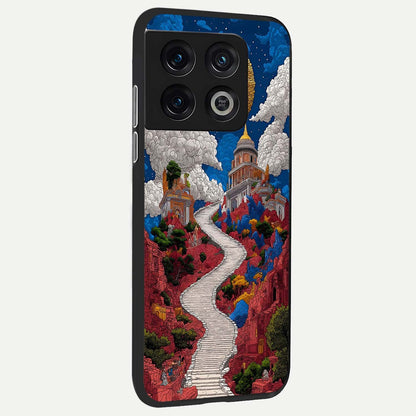  Heavenly Moon Path back cover For OnePlus 10 Pro slim fit glass case with vibrant aesthetic design