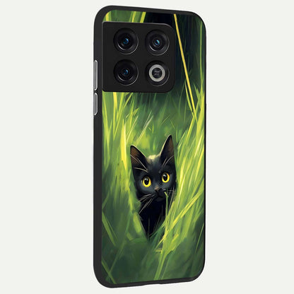  Hidden Cat Whisper back cover For OnePlus 10 Pro slim fit glass case with vibrant aesthetic design