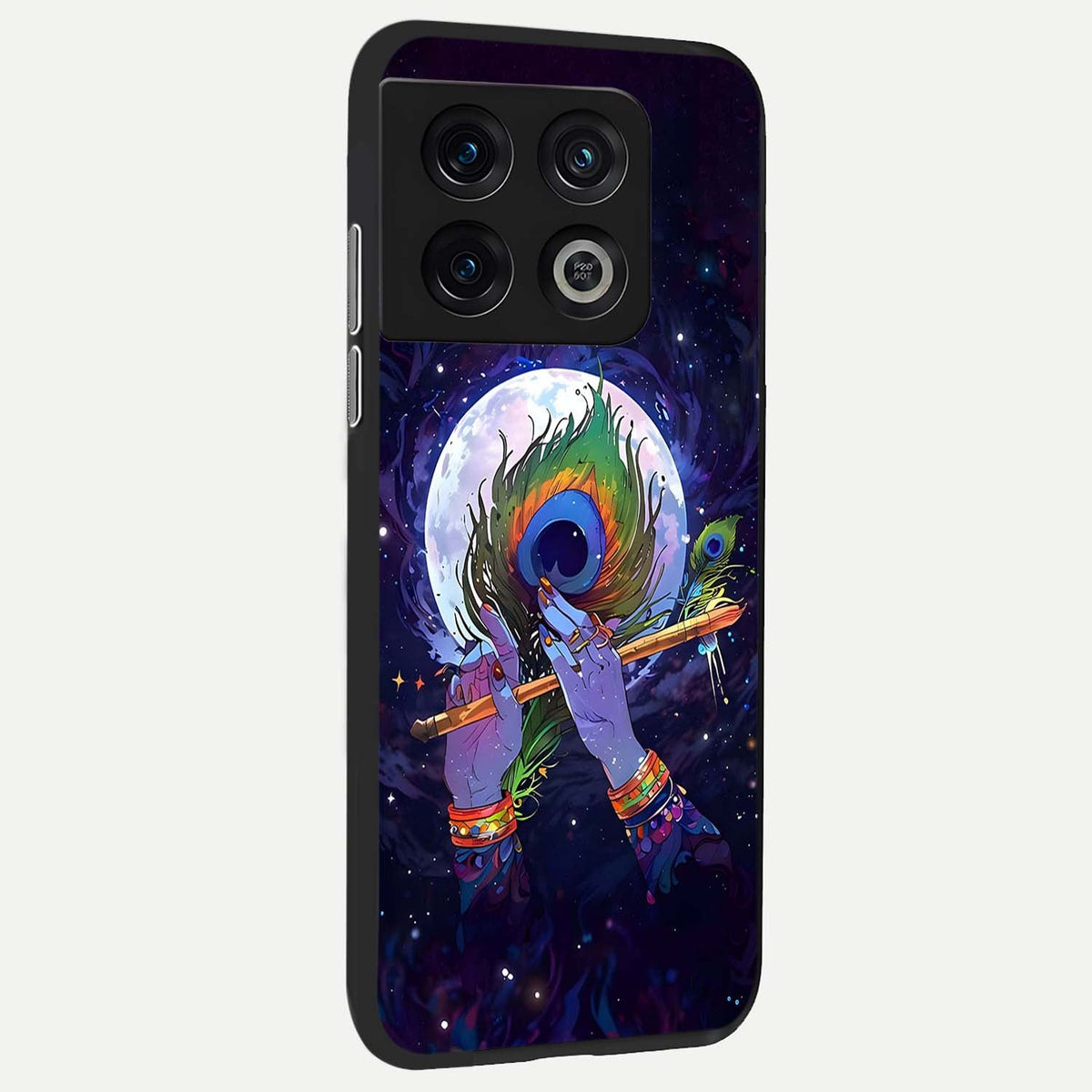  Krishna Hands Art back cover For OnePlus 10 Pro slim fit glass case with vibrant aesthetic design