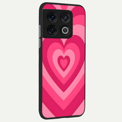  Layered Love Hearts back cover For OnePlus 10 Pro slim fit glass case with vibrant aesthetic design