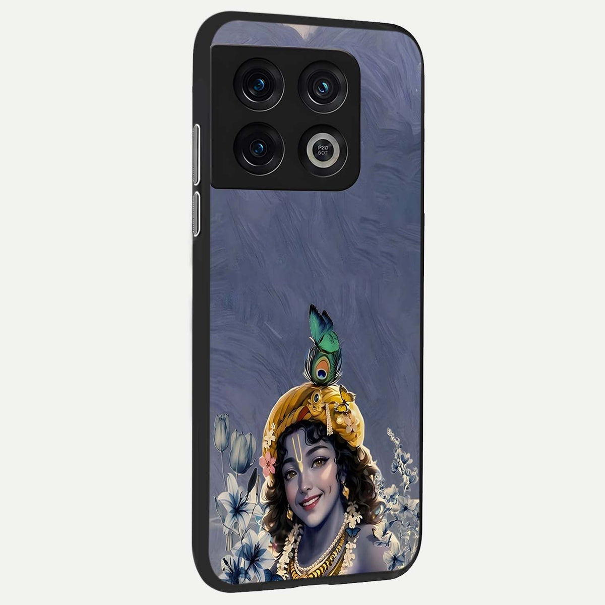  Lord Krishna back cover For OnePlus 10 Pro slim fit glass case with vibrant aesthetic design