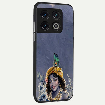  Lord Krishna back cover For OnePlus 10 Pro slim fit glass case with vibrant aesthetic design