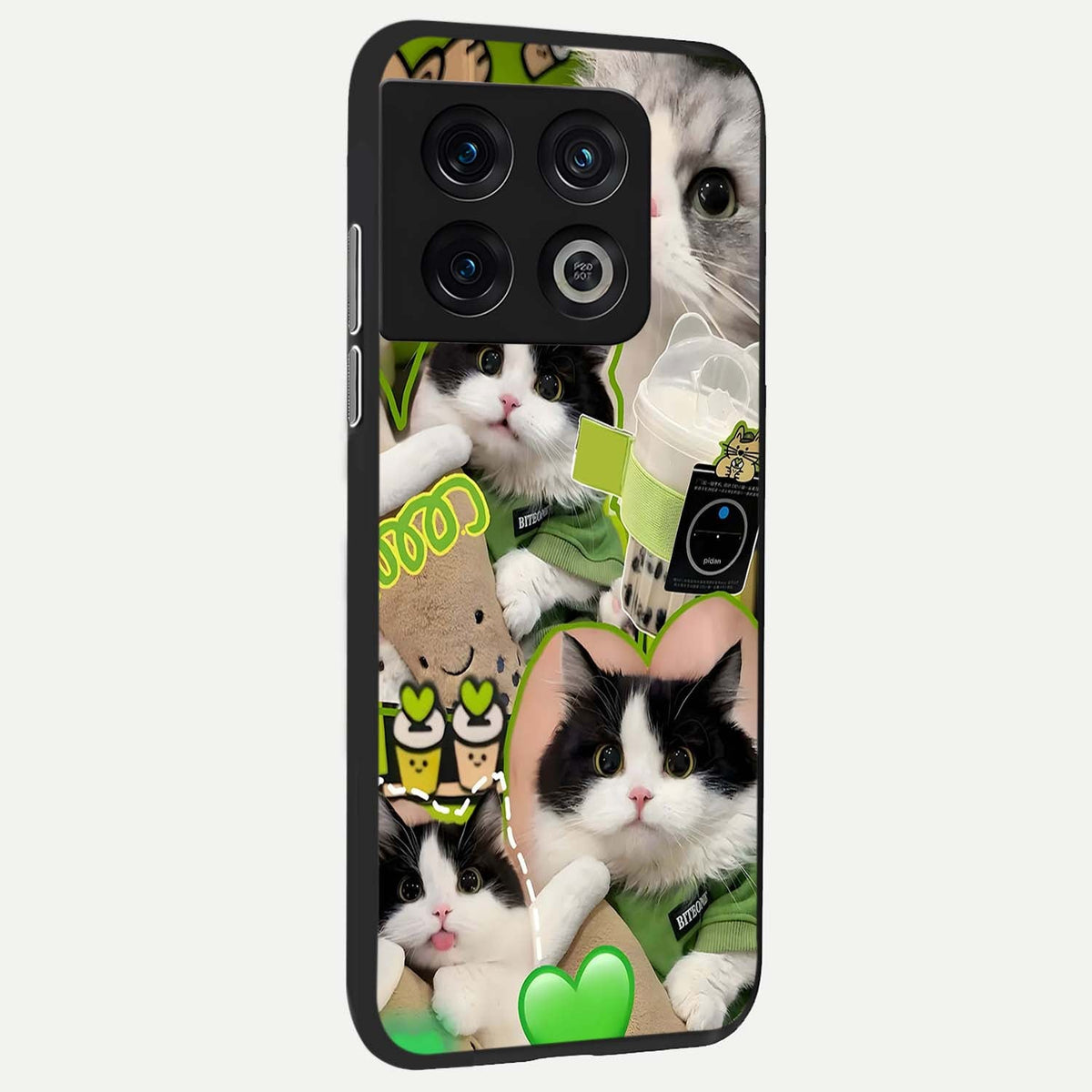 Matcha Cats Mood back cover For OnePlus 10 Pro slim fit glass case with vibrant aesthetic design