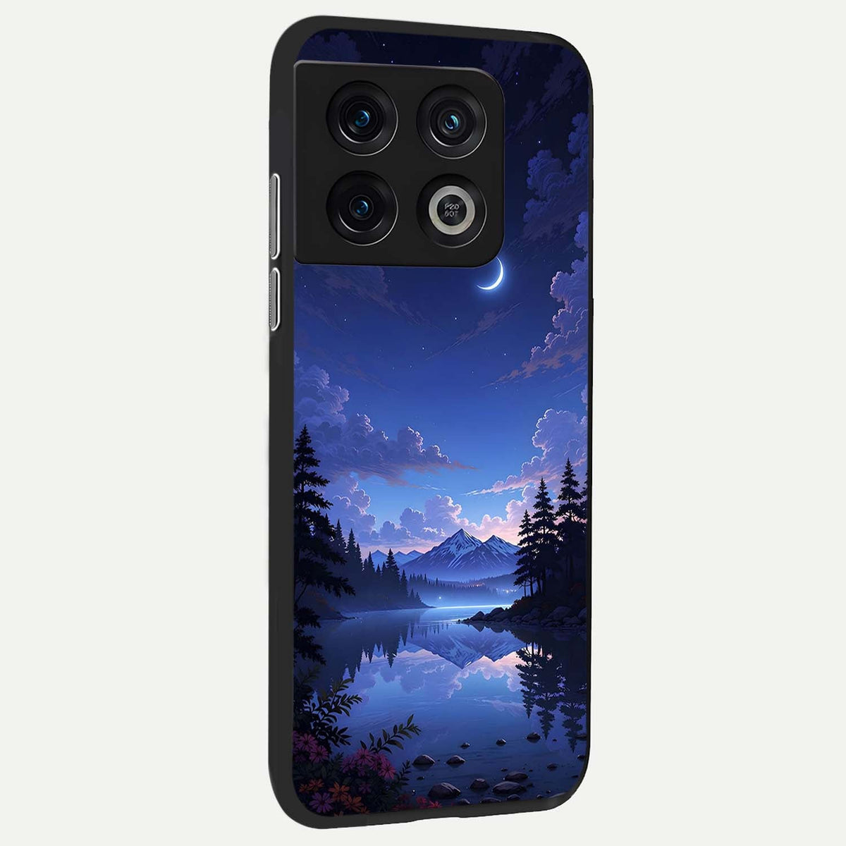  Midnight Lake Peace back cover For OnePlus 10 Pro slim fit glass case with vibrant aesthetic design