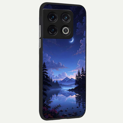  Midnight Lake Peace back cover For OnePlus 10 Pro slim fit glass case with vibrant aesthetic design