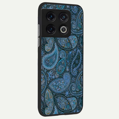  Midnight Paisley Glow back cover For OnePlus 10 Pro slim fit glass case with vibrant aesthetic design