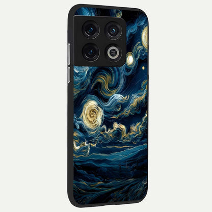  Midnight Sky Whirl back cover For OnePlus 10 Pro slim fit glass case with vibrant aesthetic design