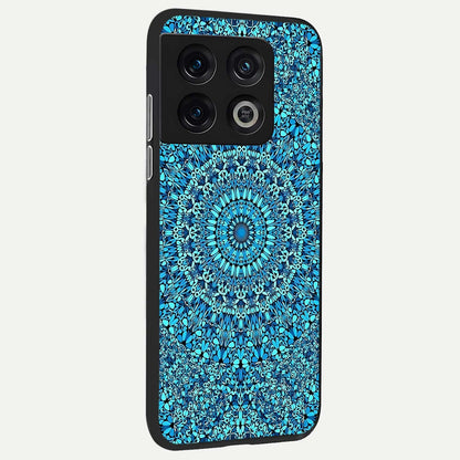  Ocean Bloom Mandala back cover For OnePlus 10 Pro slim fit glass case with vibrant aesthetic design