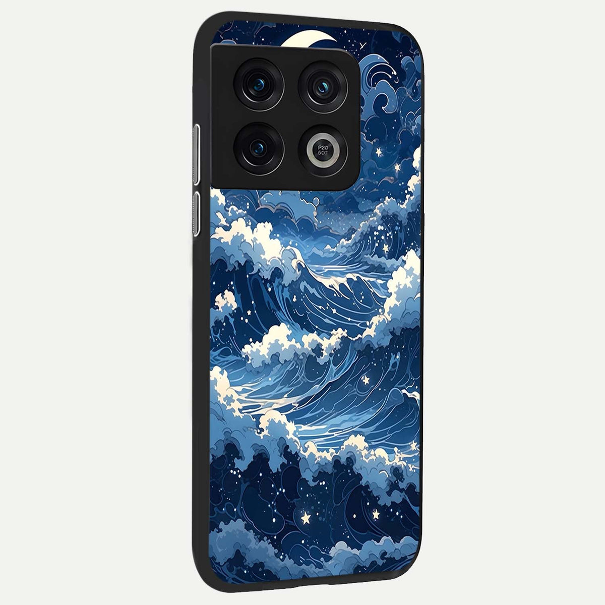  Ocean Moon Waves back cover For OnePlus 10 Pro slim fit glass case with vibrant aesthetic design