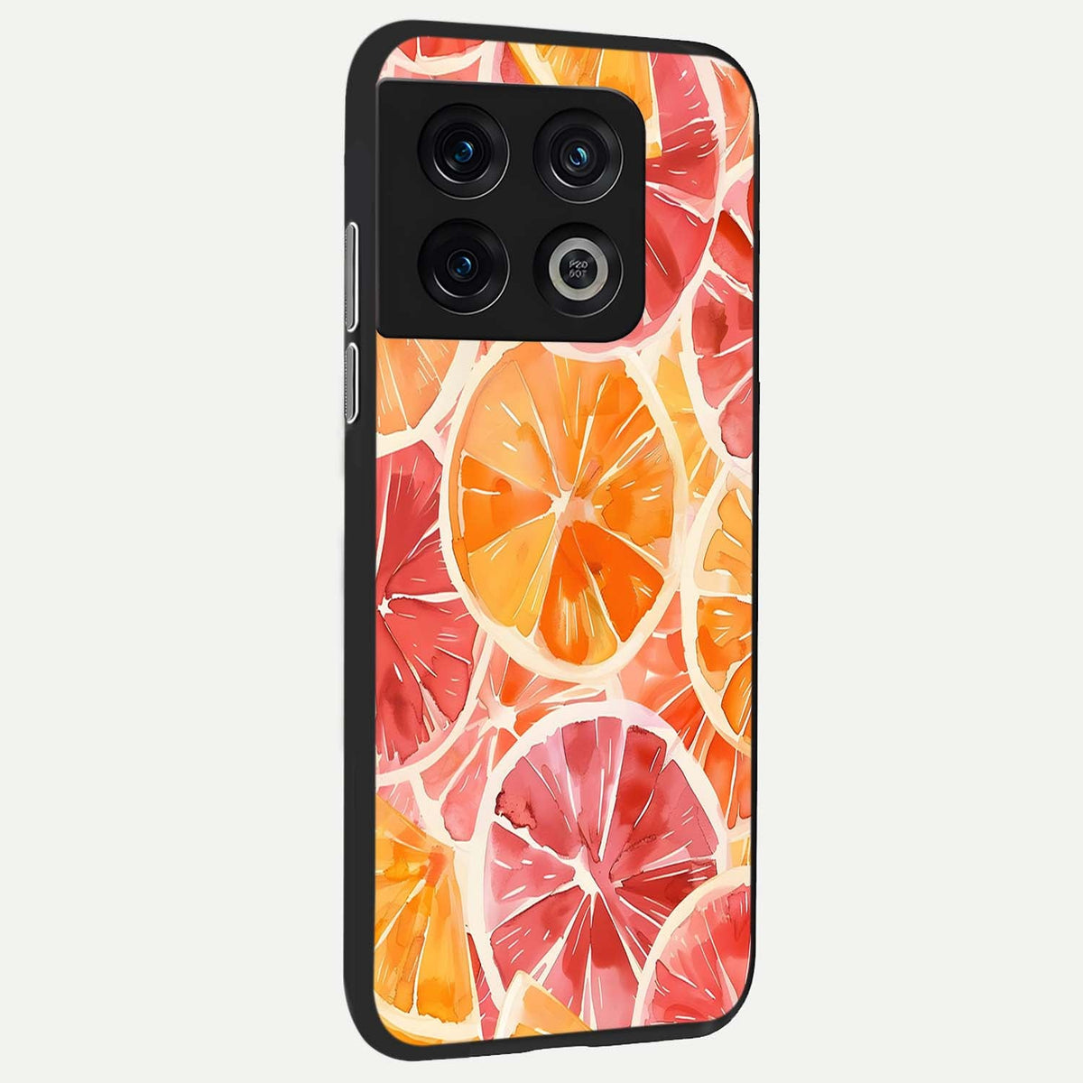  Orange Fruits Pattern back cover For OnePlus 10 Pro slim fit glass case with vibrant aesthetic design
