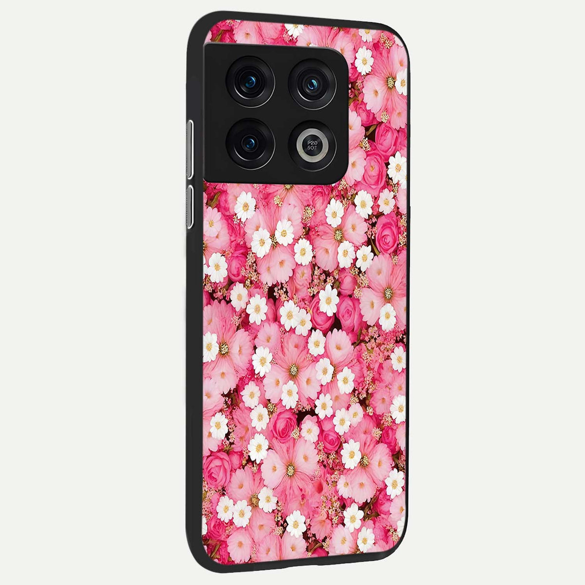  Pink Daisy Bliss back cover For OnePlus 10 Pro slim fit glass case with vibrant aesthetic design