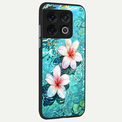  Pink Flowers in Water back cover For OnePlus 10 Pro slim fit glass case with vibrant aesthetic design