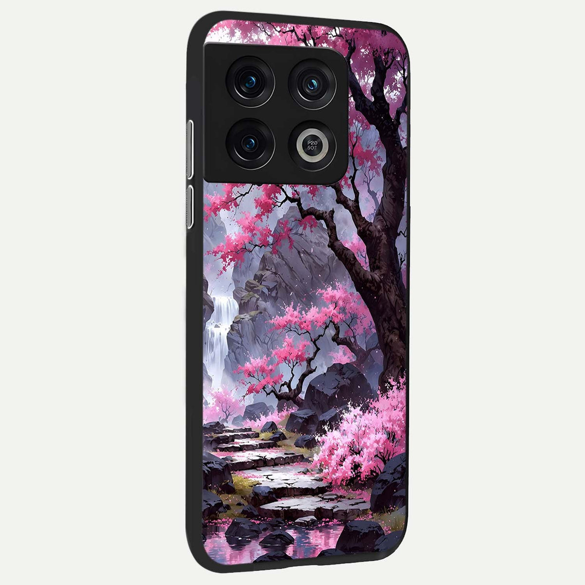  Pink Sunflower Glow back cover For OnePlus 10 Pro slim fit glass case with vibrant aesthetic design