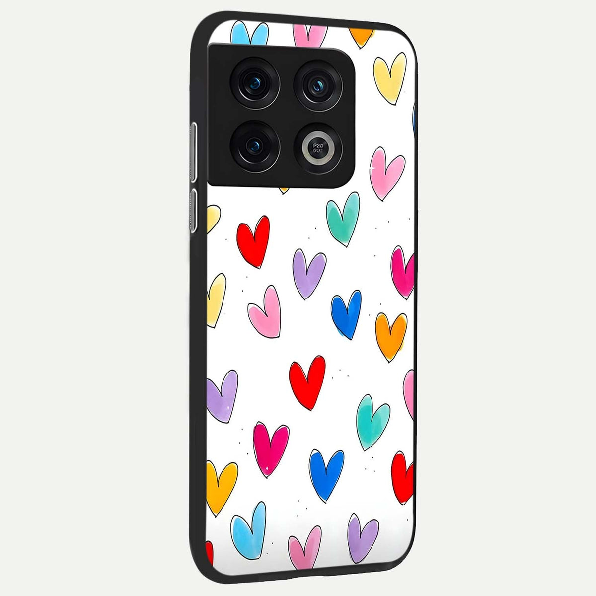  Playful Love Doodles back cover For OnePlus 10 Pro slim fit glass case with vibrant aesthetic design