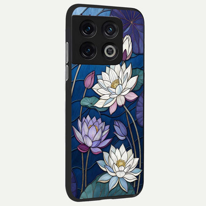  Purple Lotus Stained back cover For OnePlus 10 Pro slim fit glass case with vibrant aesthetic design