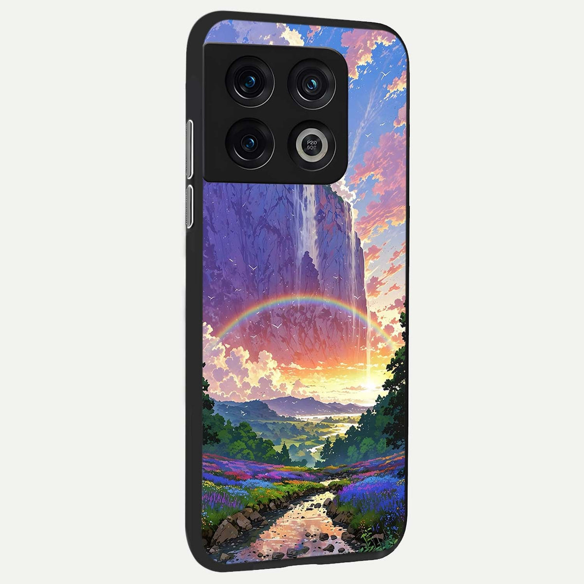  Rainbow Valley Dream back cover For OnePlus 10 Pro slim fit glass case with vibrant aesthetic design