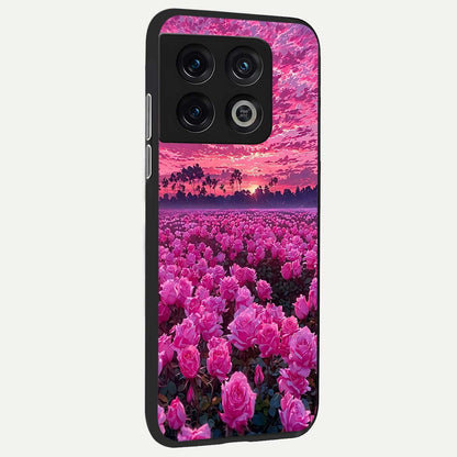  Rose Sunset Valley back cover For OnePlus 10 Pro slim fit glass case with vibrant aesthetic design