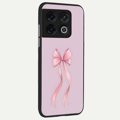  Soft Blush Bow back cover For OnePlus 10 Pro slim fit glass case with vibrant aesthetic design