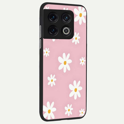  Soft Daisy Bliss back cover For OnePlus 10 Pro slim fit glass case with vibrant aesthetic design