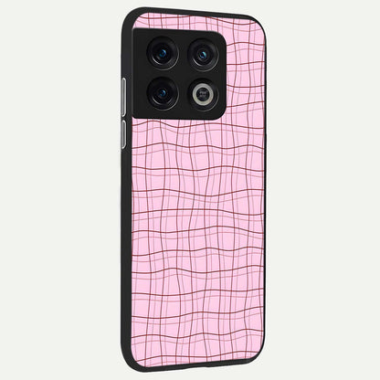  Soft Grid Bliss back cover For OnePlus 10 Pro slim fit glass case with vibrant aesthetic design