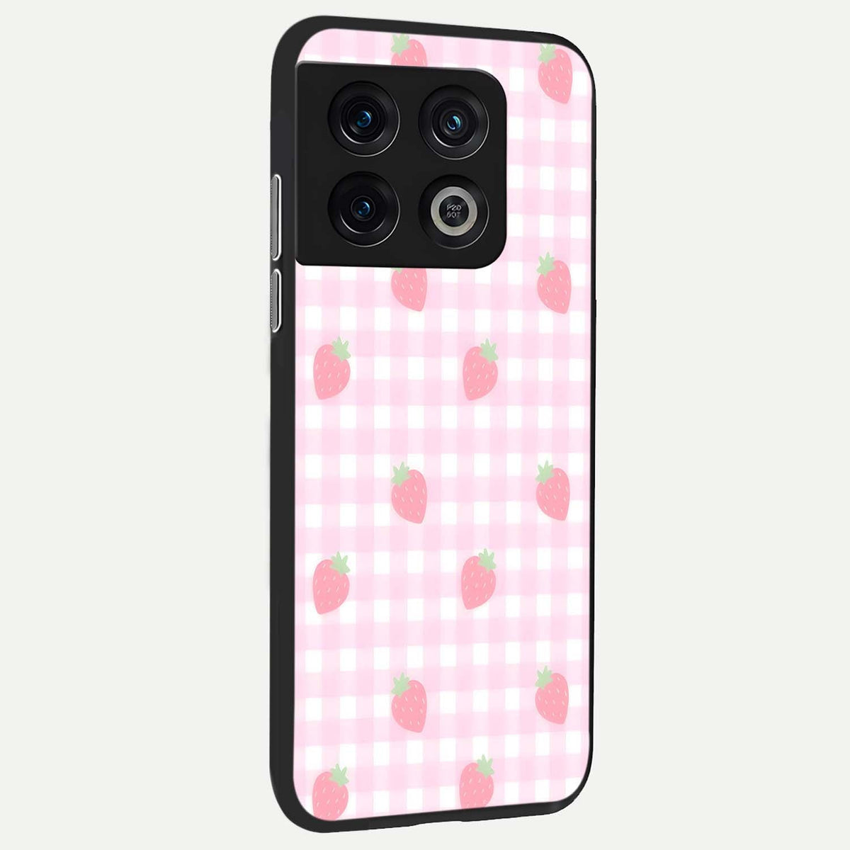  Strawberry Picnic Love back cover For OnePlus 10 Pro slim fit glass case with vibrant aesthetic design