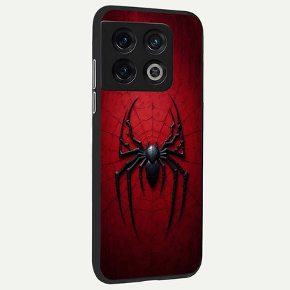  Superhero Web Emblem back cover For OnePlus 10 Pro slim fit glass case with vibrant aesthetic design